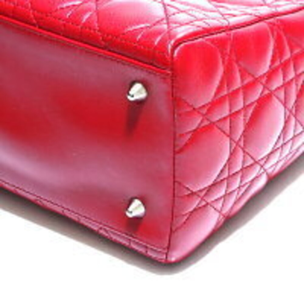 Christian Dior Lady Leather Handbag Red - Picture 6 of 13